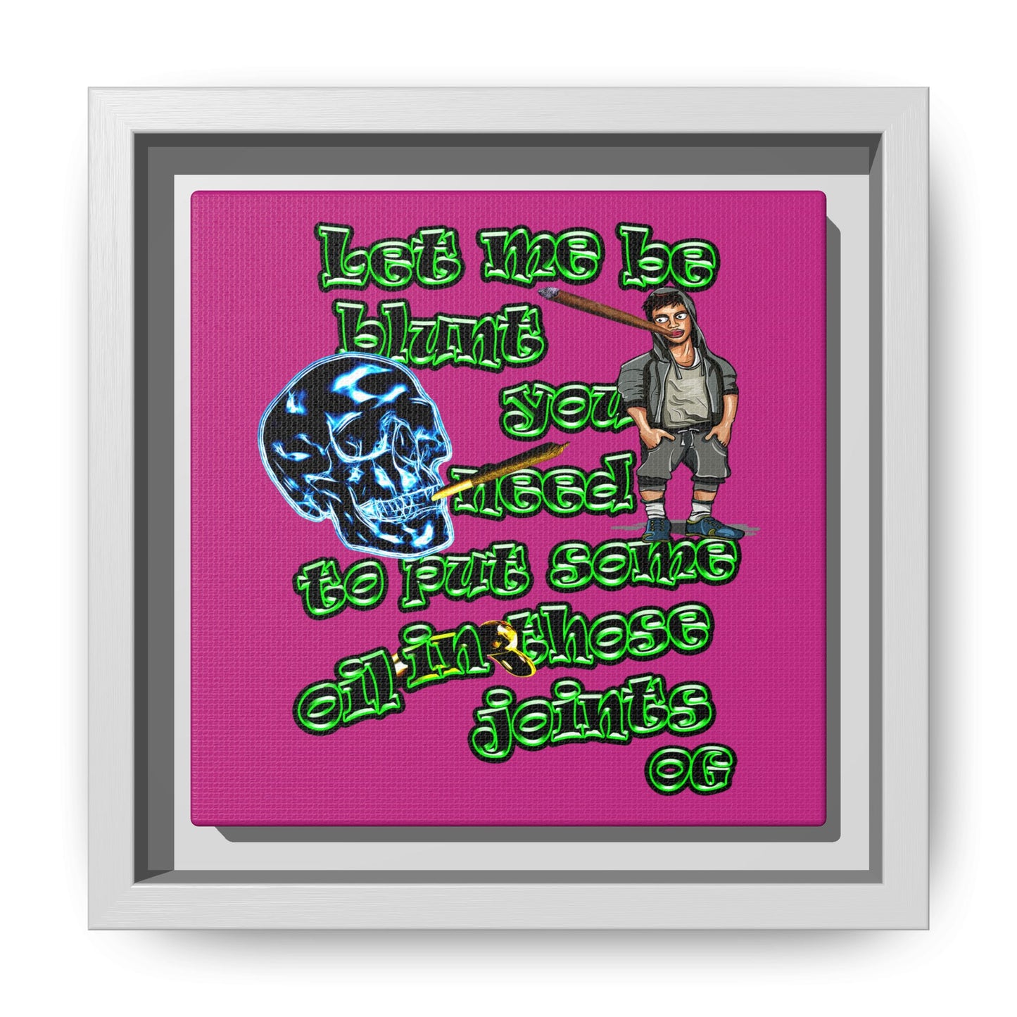 og - framed canvas art (pink)