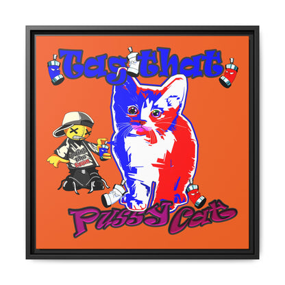 tag that - framed canvas art (orange)