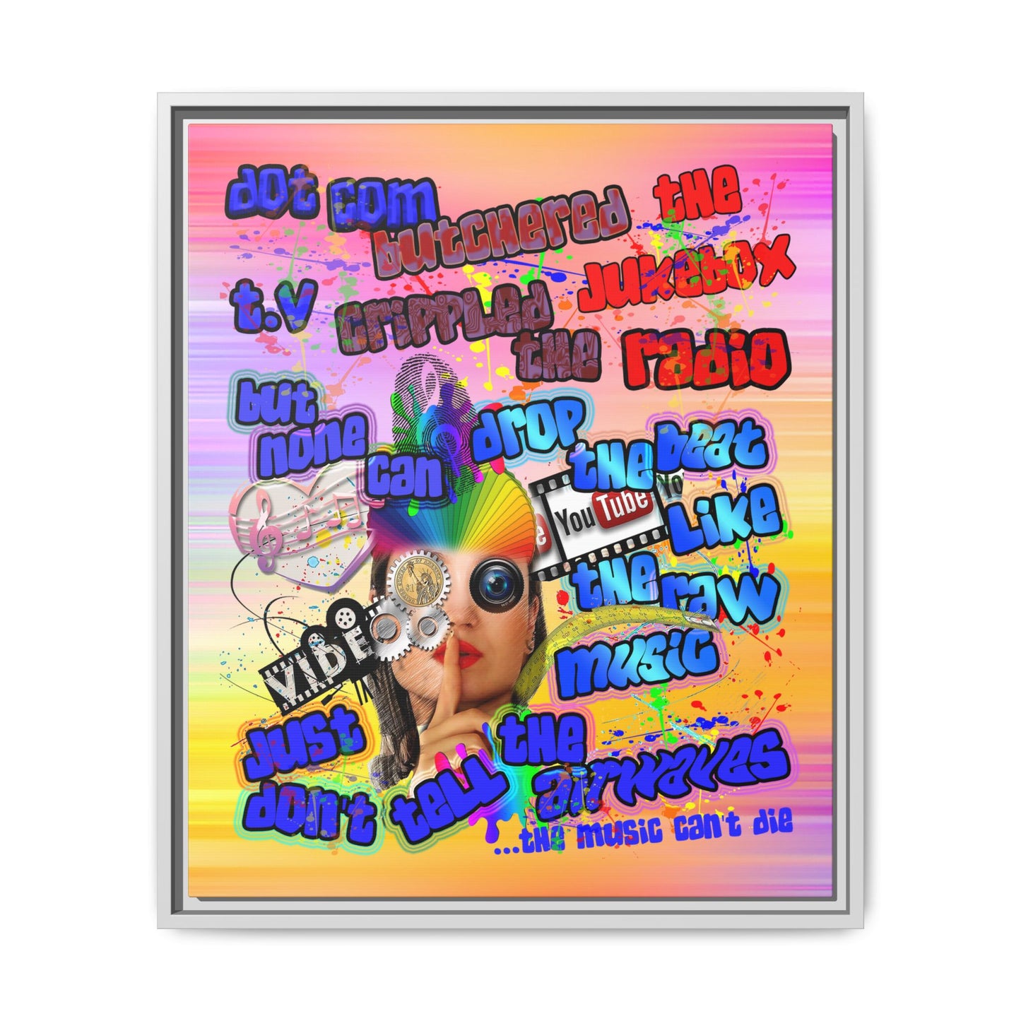 drop the beat - framed canvas art (color blur)