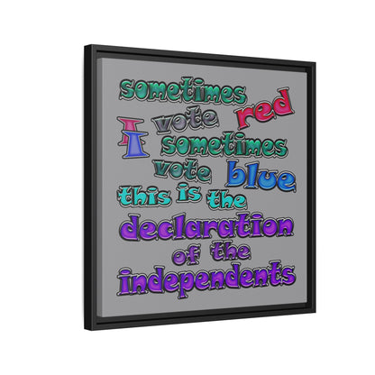 declaration of the independents - framed canvas art (grey)
