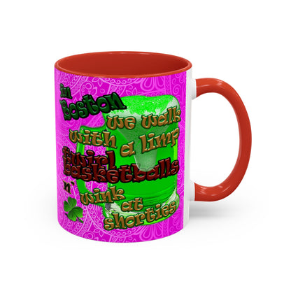 celtics logo - Accent Mug (pink swirl)