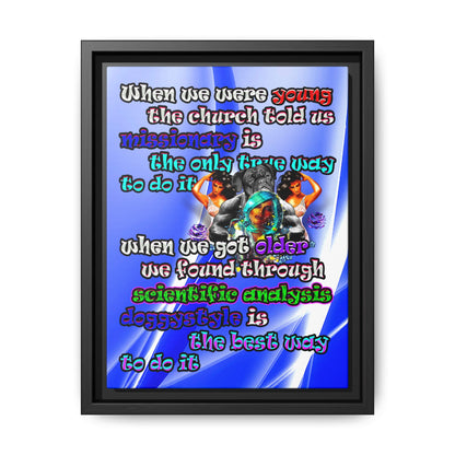 doggystyle - framed canvas art (blue-white wave)