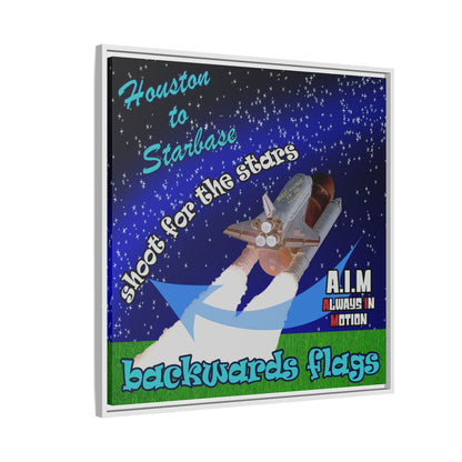 shoot for the stars - framed canvas art ('snoops' background)
