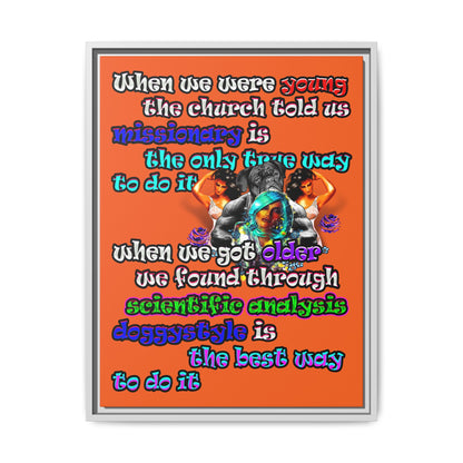 doggystyle - framed canvas art (orange)