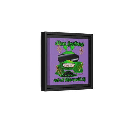 disc jockey - framed canvas art (light purple)