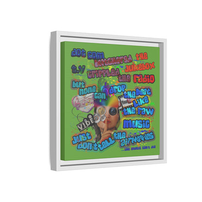 drop the beat - framed canvas art (green)