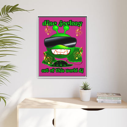 disc jockey - framed canvas art (pink)