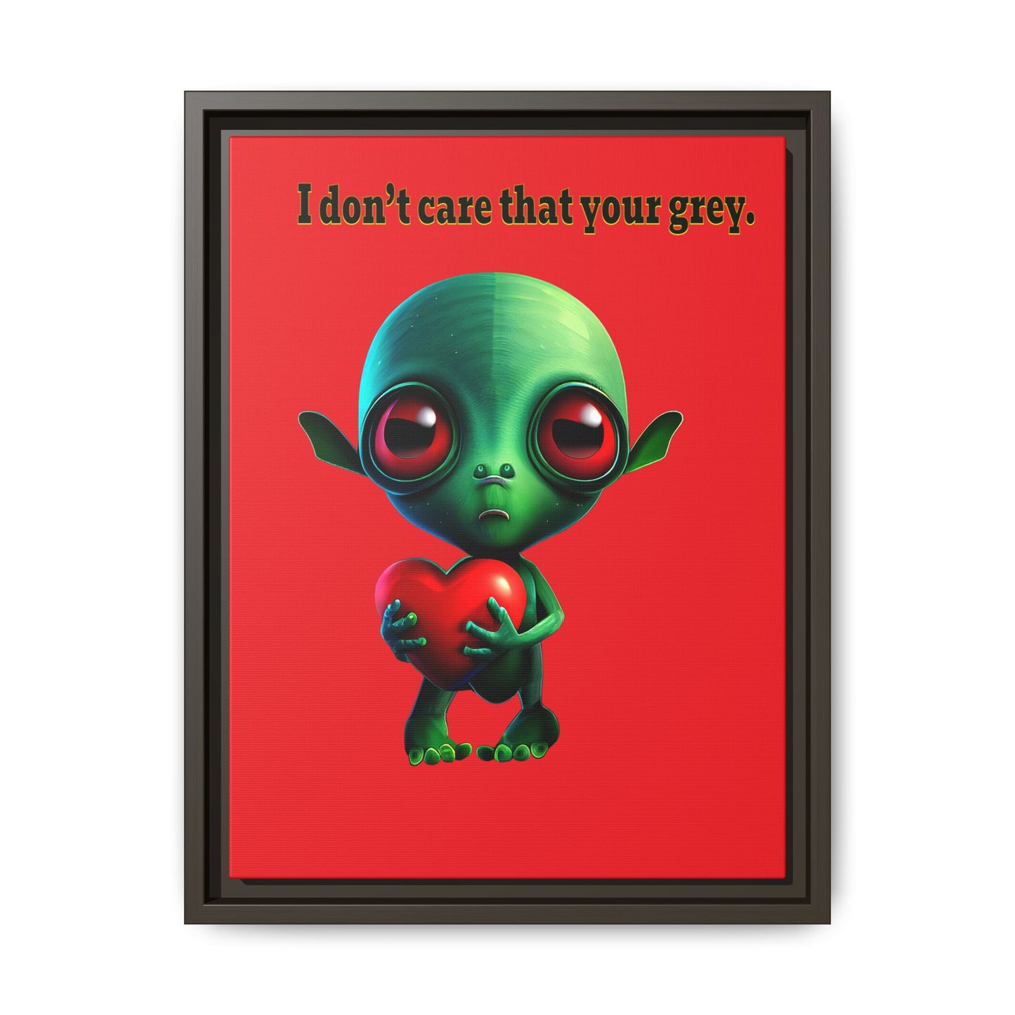 I don't care that your grey - framed canvas art (red)