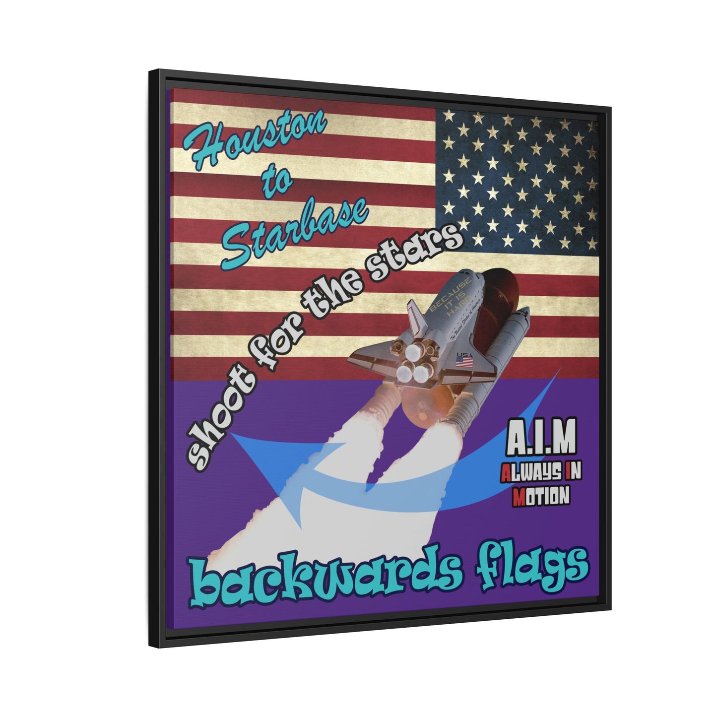 shoot for the stars - framed canvas art (purple)