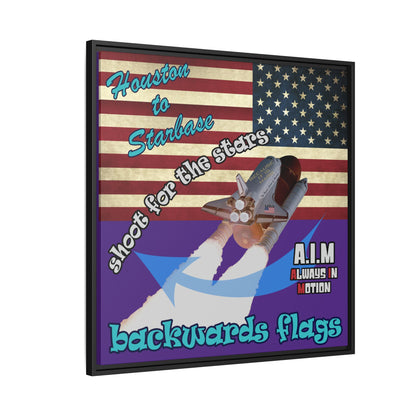 shoot for the stars - framed canvas art (purple)