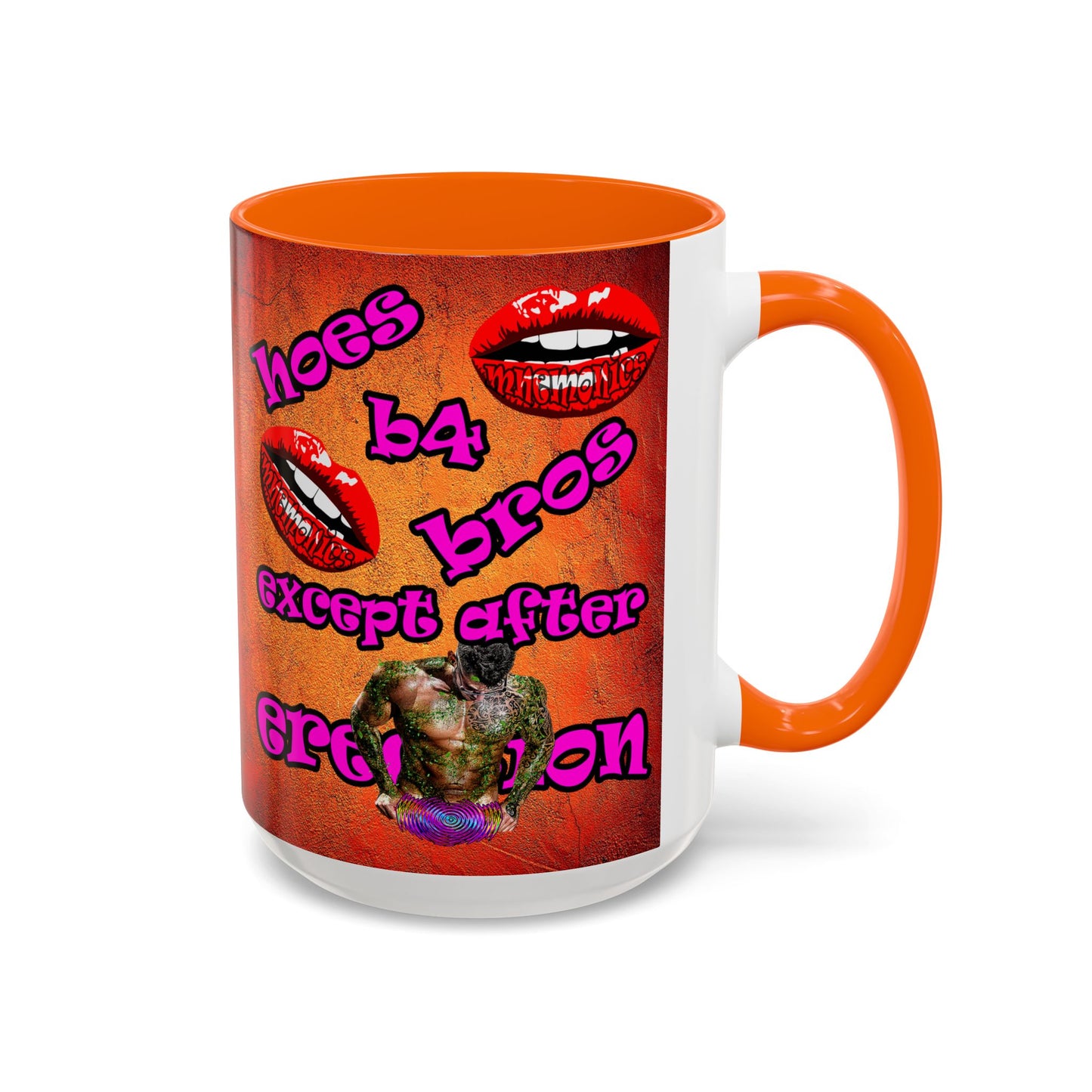 hoes b4 bros - Accent Mug (burnt orange)