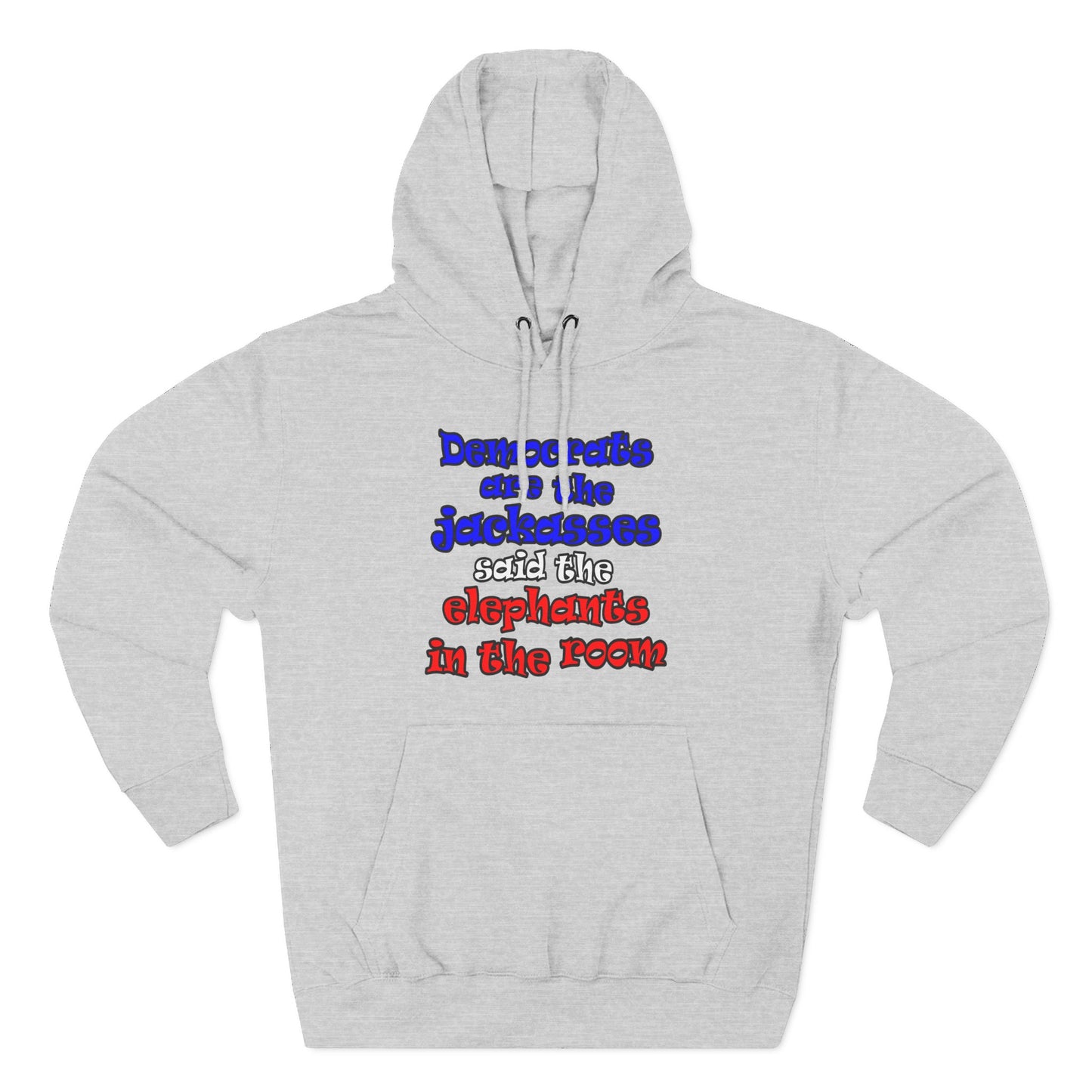 donkeys and elephants - Three-Panel Fleece Hoodie
