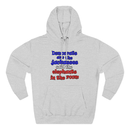 donkeys and elephants - Three-Panel Fleece Hoodie