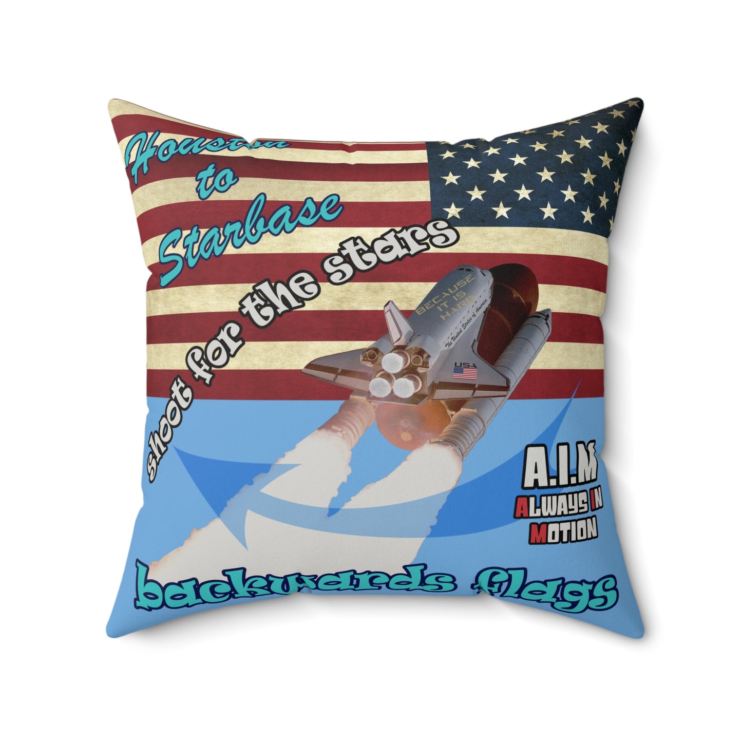 shoot for the stars - Faux Suede Square Pillow - (light blue)