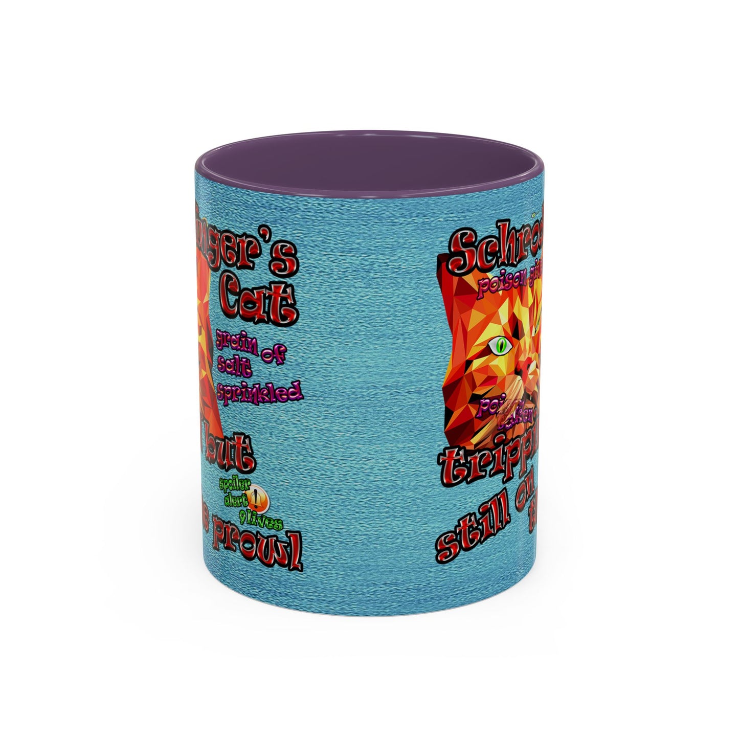 schrodinger's cat - Accent Mug (faded blue)