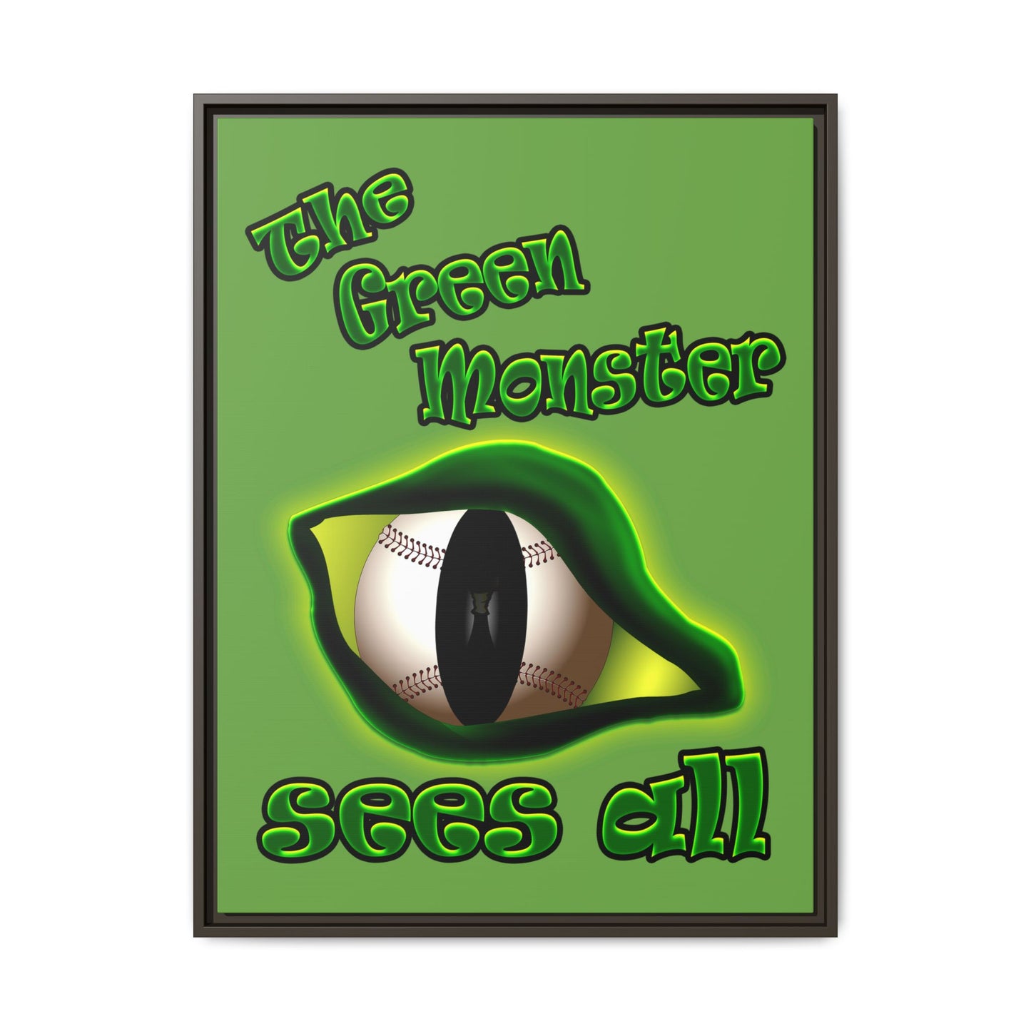green monster - framed canvas art (green)
