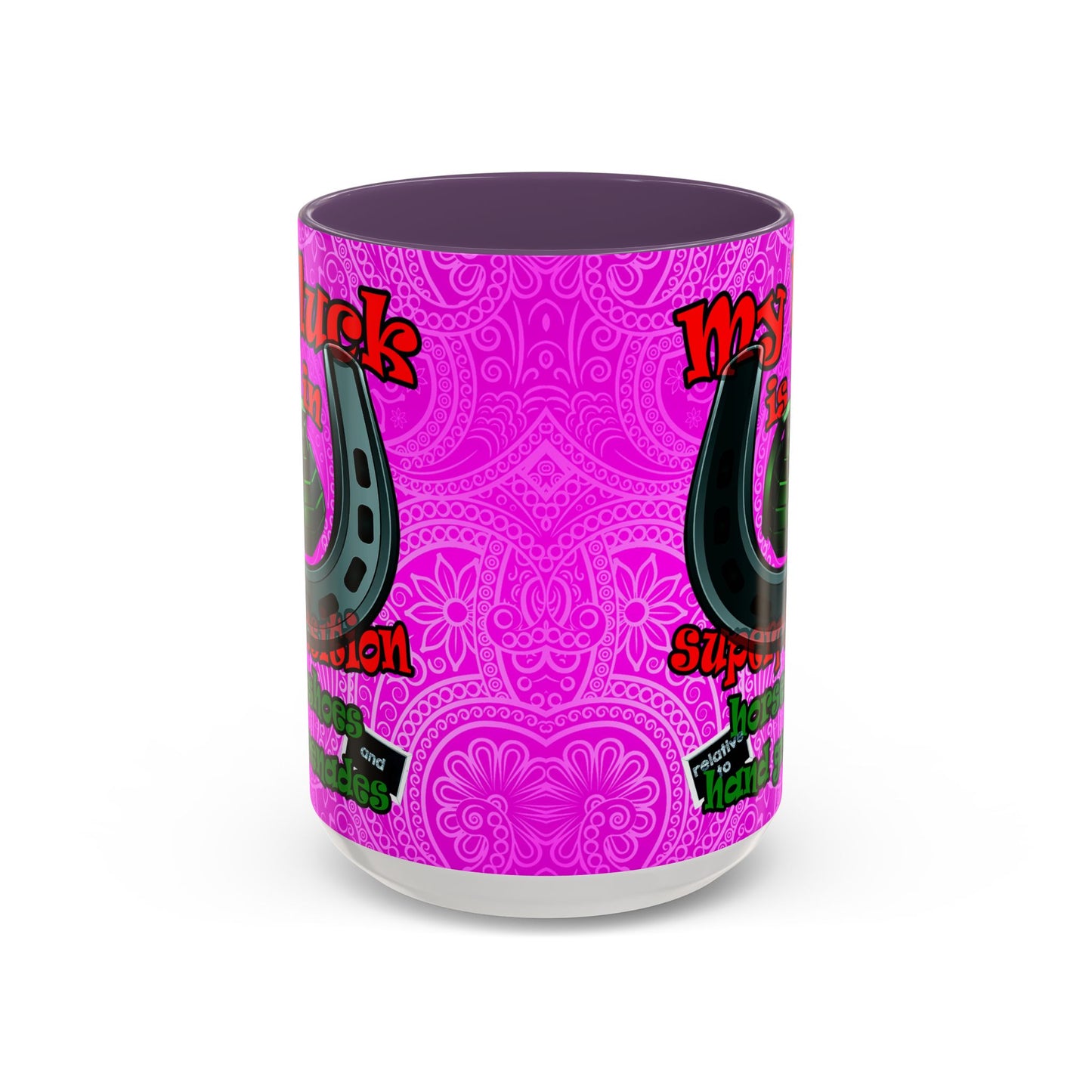 my luck - Accent Mug (pink swirl)