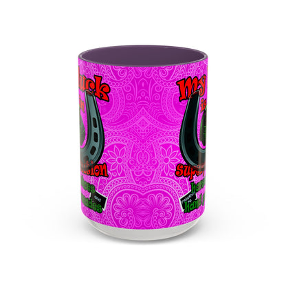 my luck - Accent Mug (pink swirl)