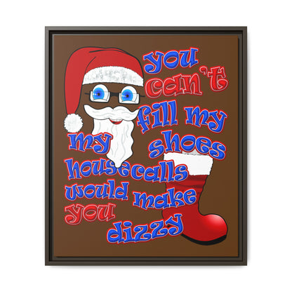 santa's shoes - framed canvas art (brown)