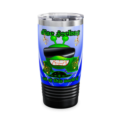 disc jockey - Ringneck Tumbler, 20oz (blue-white wave)