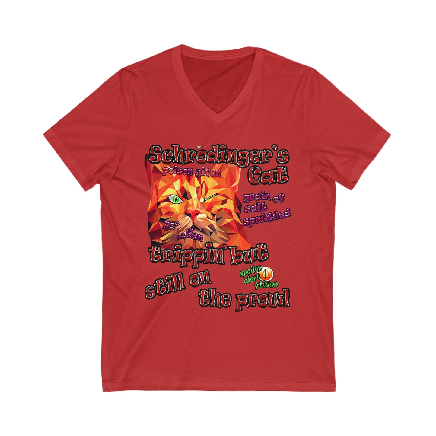 schrodinger's cat - Unisex Jersey Short Sleeve V-Neck Tee