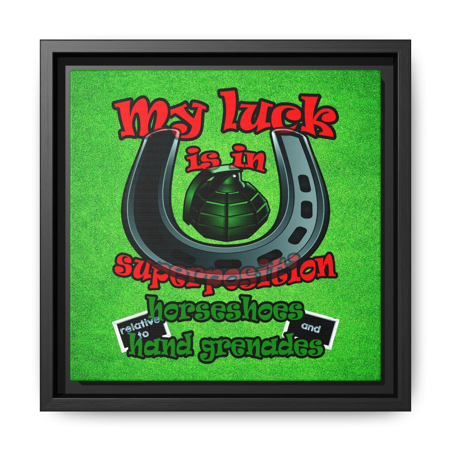 my luck - framed canvas art (green turf)