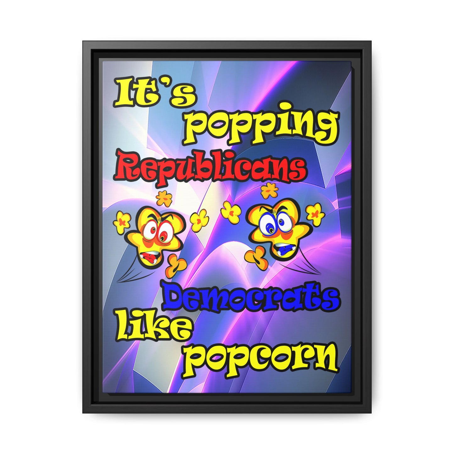 popping like popcorn - framed canvas art (grey-pink wave)