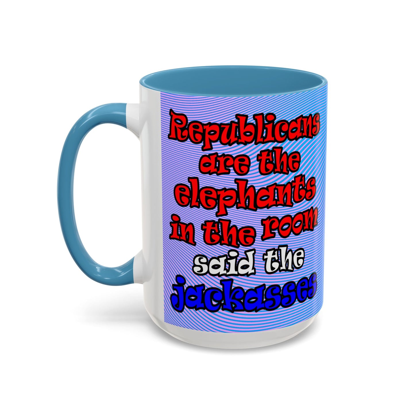donkeys and elephants - Accent Mug (light blue-purple wave)