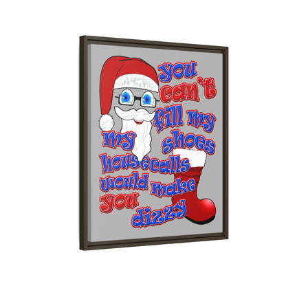 santa's shoes - framed canvas art (light grey)