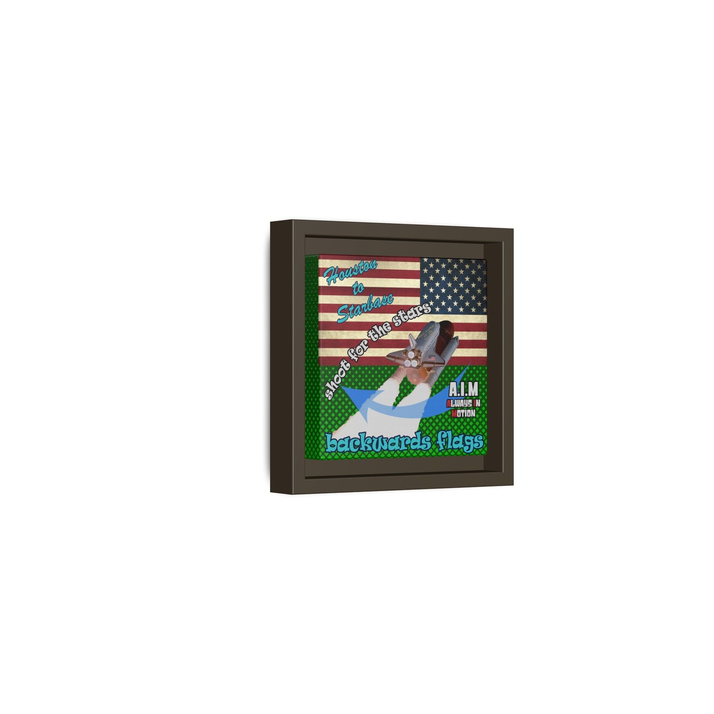 shoot for the stars - framed canvas art (logo green)