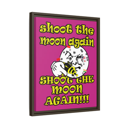 shoot the moon again - framed canvas art (pink)