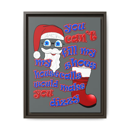 santa's shoes - framed canvas art (dark grey)