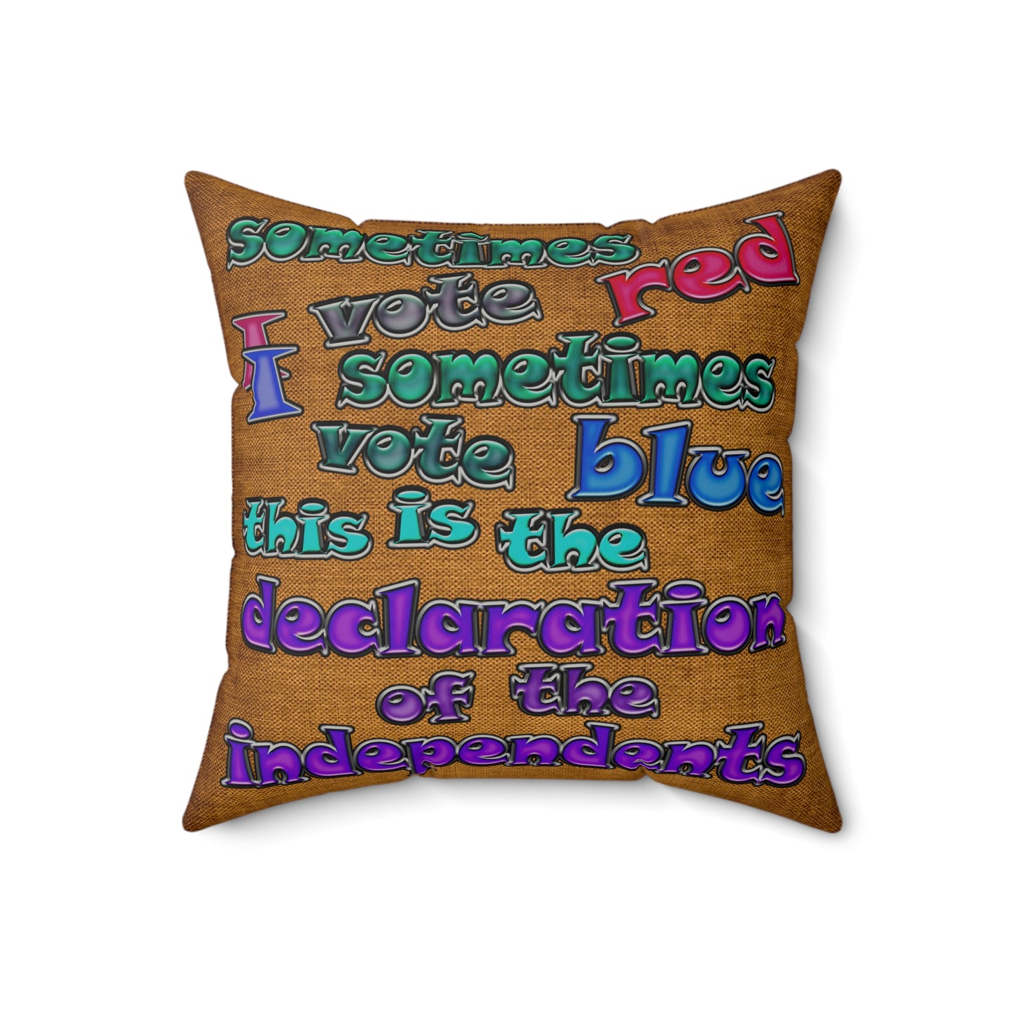 declaration of the independents - Faux Suede Square Pillow - (dichromatic brown papyrus)