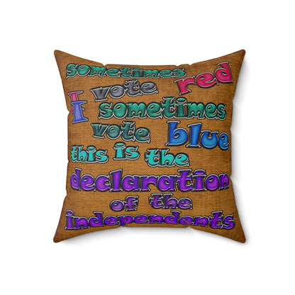 declaration of the independents - Faux Suede Square Pillow - (dichromatic brown papyrus)