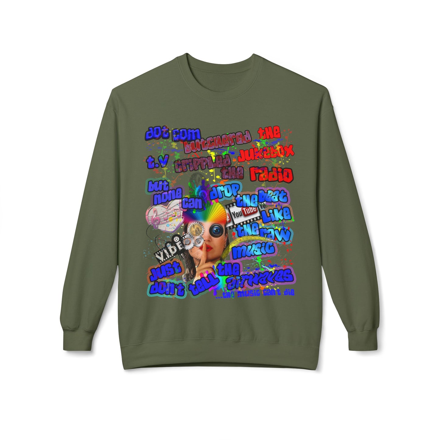 drop the beat - Unisex Midweight Softstyle Fleece Crewneck Sweatshirt