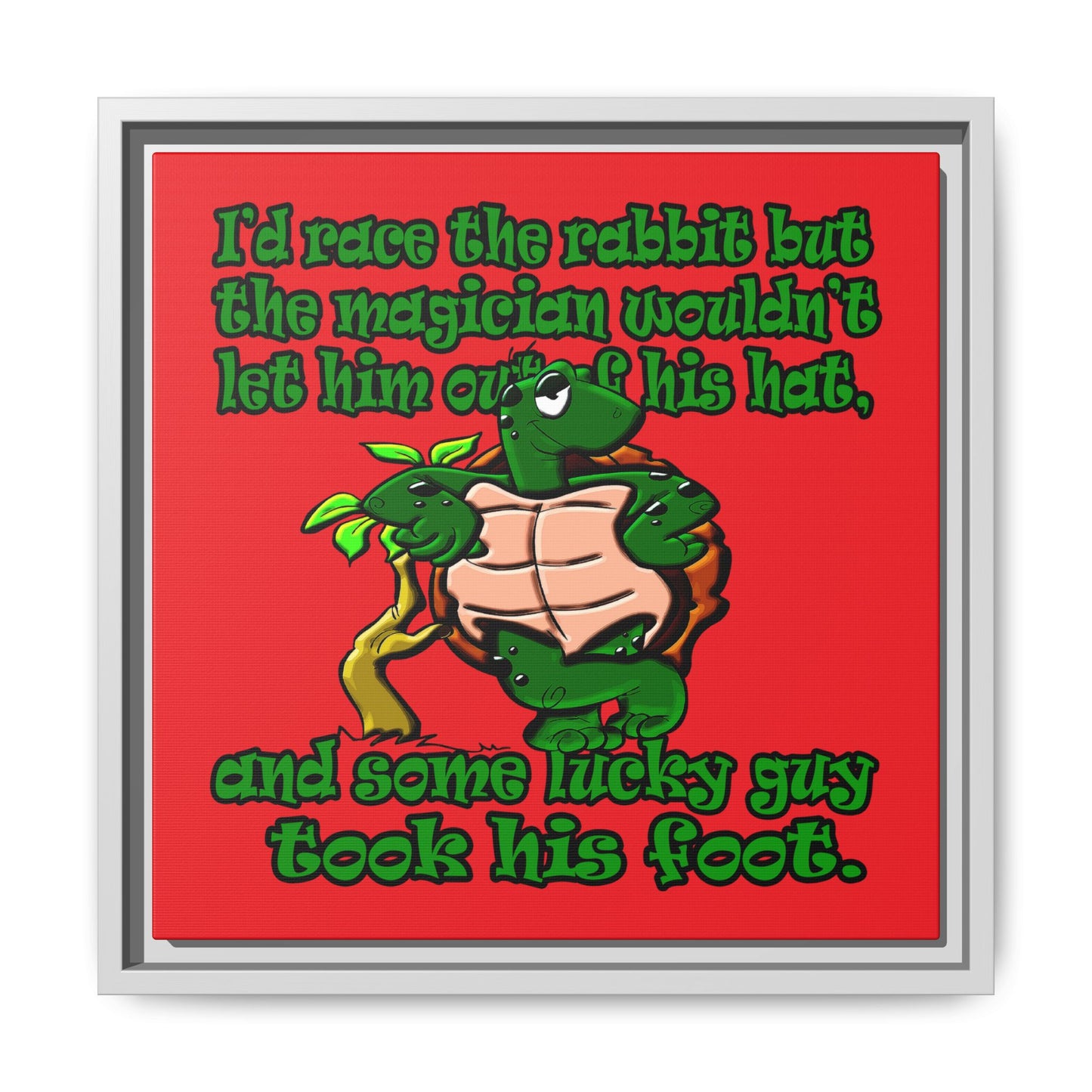 turtle race - framed canvas art (red)