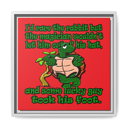 turtle race - framed canvas art (red)