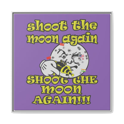 shoot the moon again - framed canvas art (light purple)