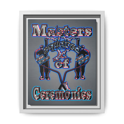 em cee squared - framed canvas art (grey-light grey)