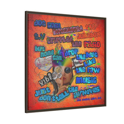drop the beat - framed canvas art (burnt orange)