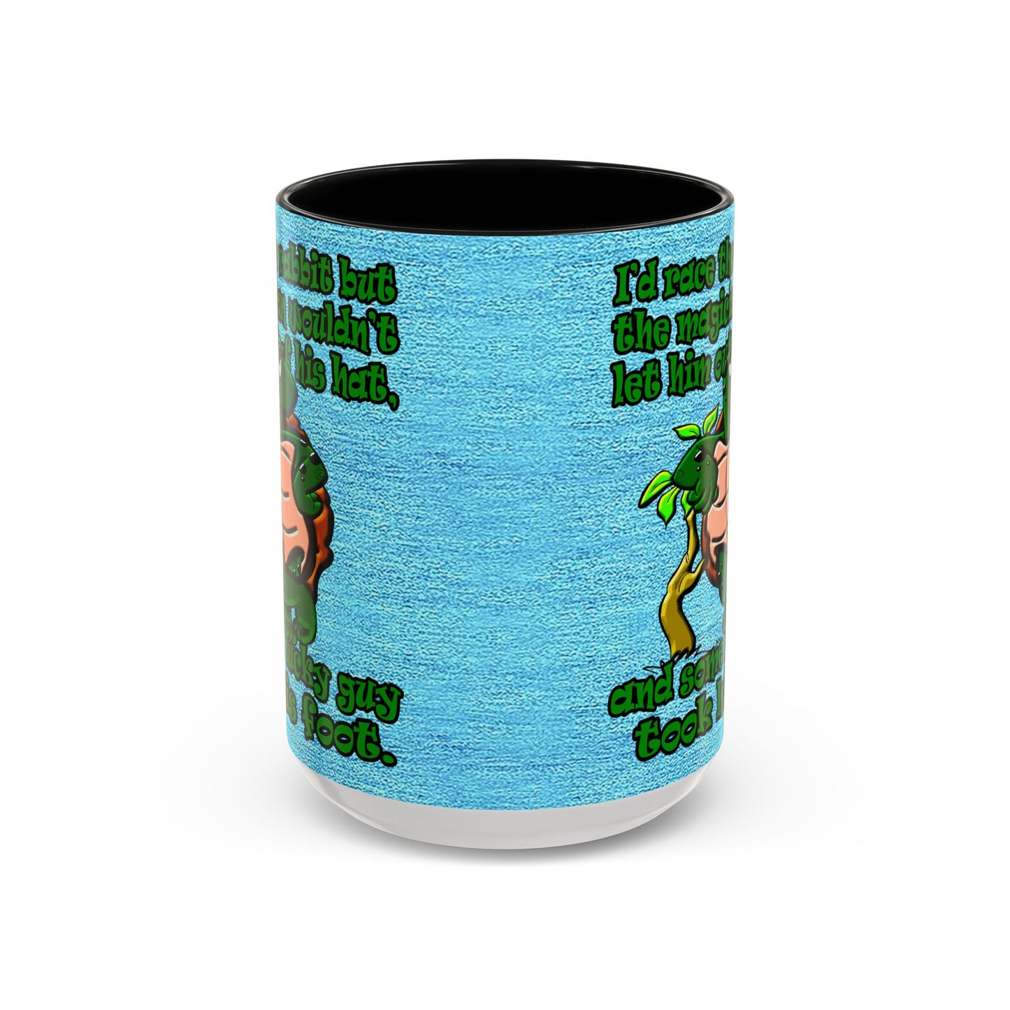 turtle race - Accent Mug (faded dark blue)
