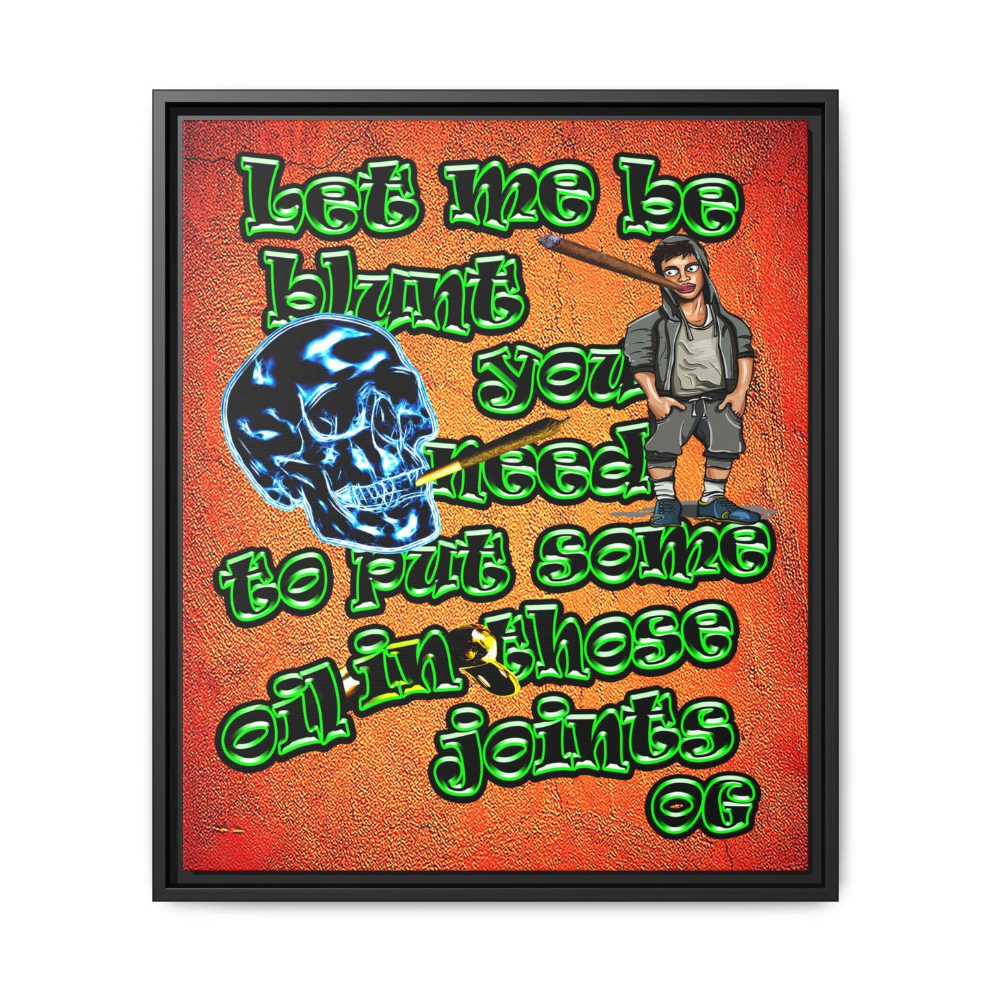 og - framed canvas art (burnt orange)