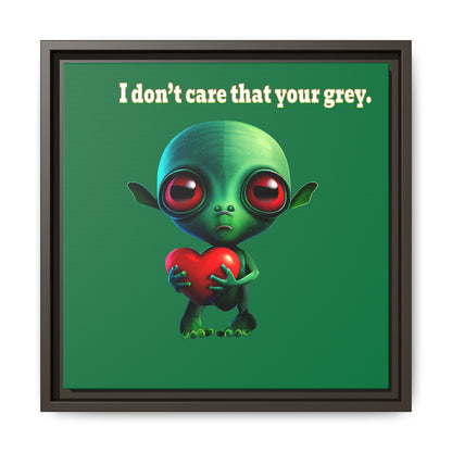 I don't care that your grey - framed canvas art (dark green)