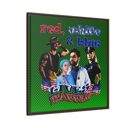 rw&b lives matter - framed canvas art (logo green)