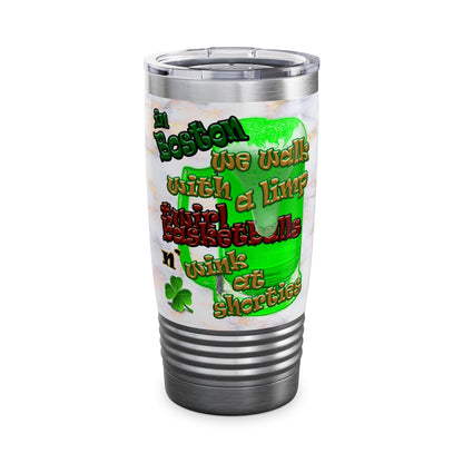 celtics logo - Ringneck Tumbler, 20oz (white marble)