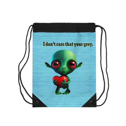 I don't care that your grey - Drawstring Bag (faded blue)