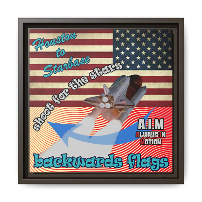 shoot for the stars - framed canvas art (yellow-orange wave)