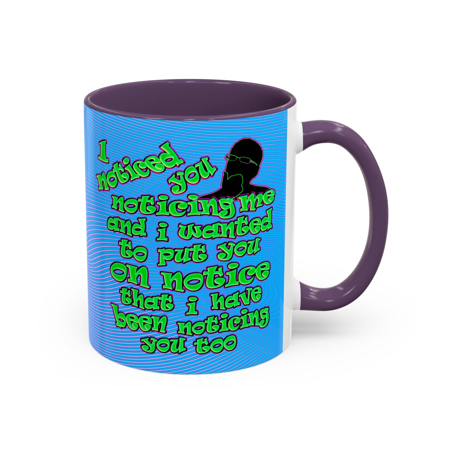 noticed you noticing - Accent Mug (light blue-purple wave)