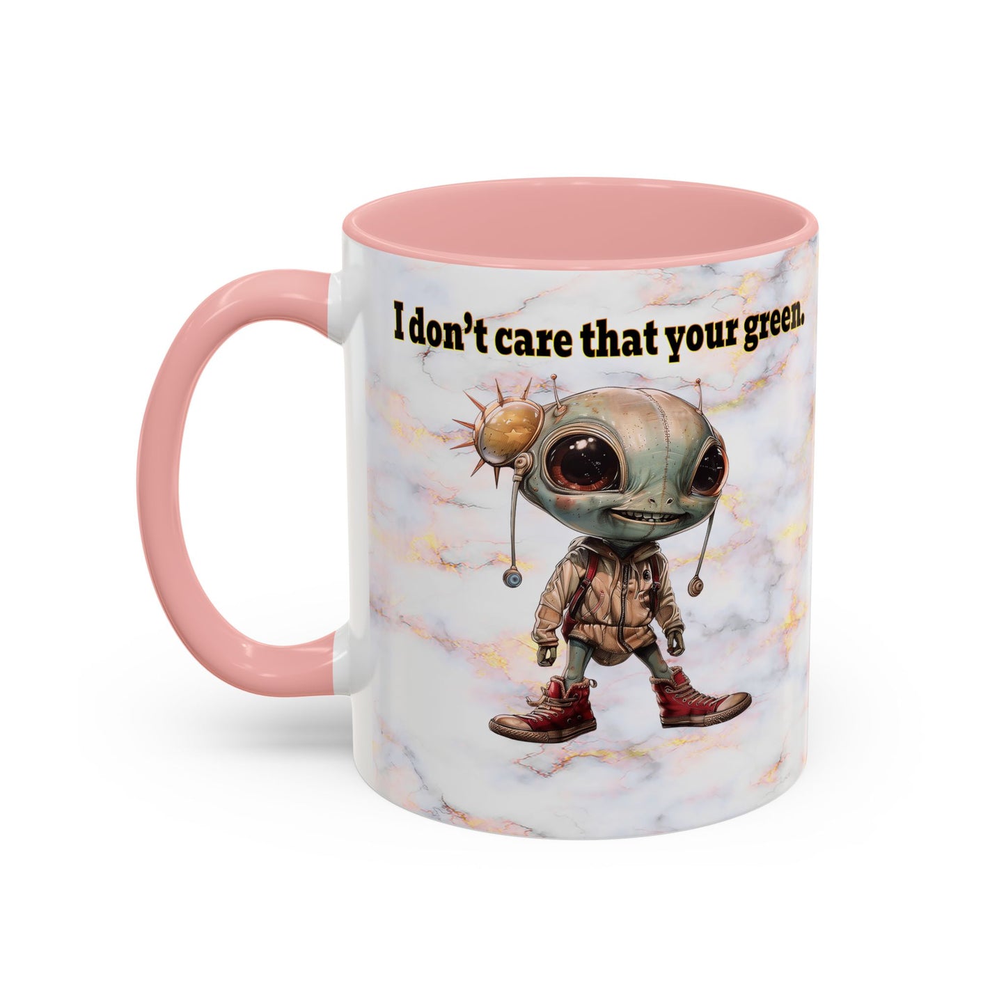 I don't care that your grey - Accent Mug (white marble)