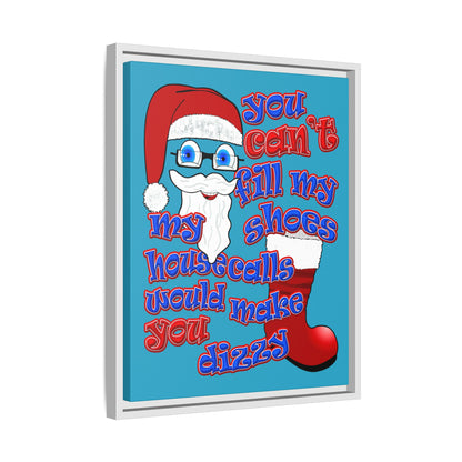 santa's shoes - framed canvas art (turquoise)